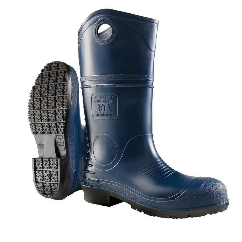 DUNLOP Durapro Steel Toe - Work boots for Men & Women - Waterproof Safety boots with Tall Shaft - Chemical and Slip Resistant - Made from PVC - Dark Blue - Size 3-16 - Image 1